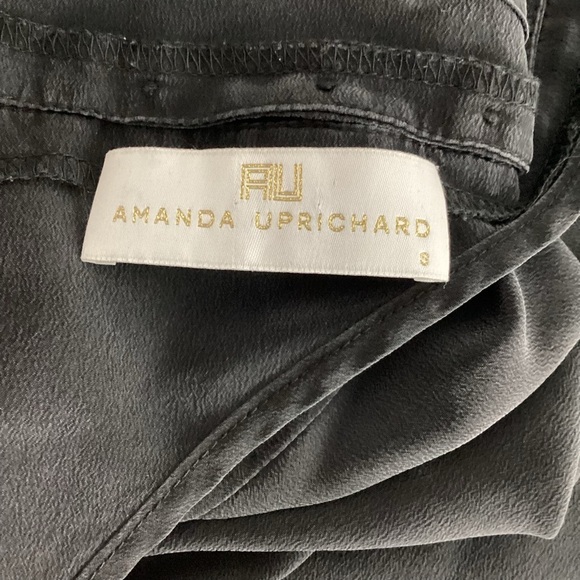 Amanda Uprichard Silk Racerback Tank Top Dusty Black Button Detail Small - Picture 7 of 8